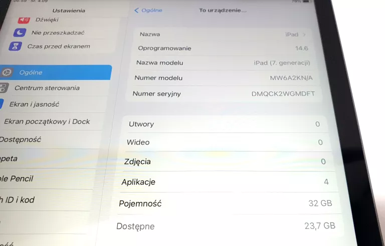 TABLET IPAD 7 A2198 BLOKADA MDM BRANDY W OLT Z PRZEZNACZENIEM NA CZĘŚCI