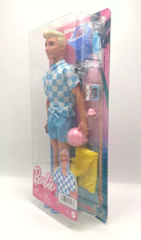 LALKA BARBIE KEN NA PLAŻY Z AKCESORIAMI