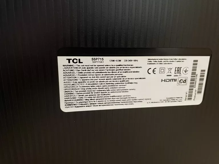 TELEWIZOR LED TCL 55P715 55" 4K UHD + PILOT
