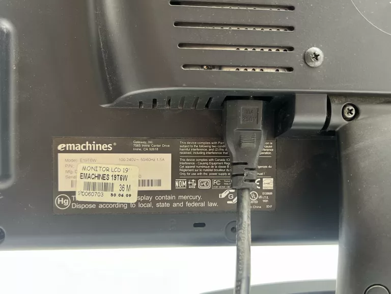 MONITOR EMACHINES E19T6W