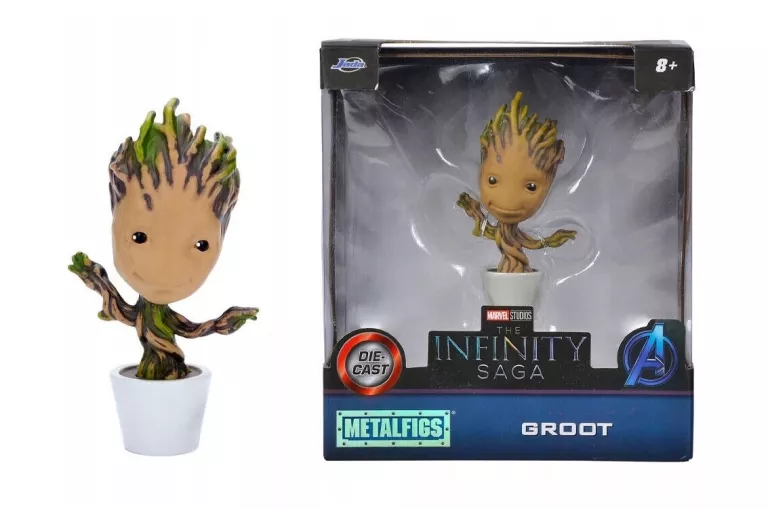 JADA - GROOT METALOWA FIGURKA 10CM BABY GROOT W DONICZCE MARVEL STAN IDEAŁ
