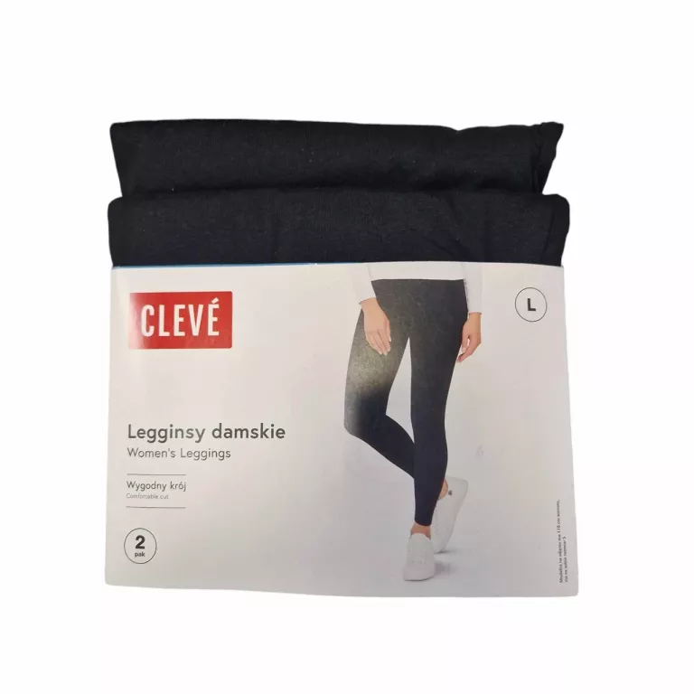 CLEVE LEGGINSY DAMSKIE 2PAK ROZMIAR L CZARNE