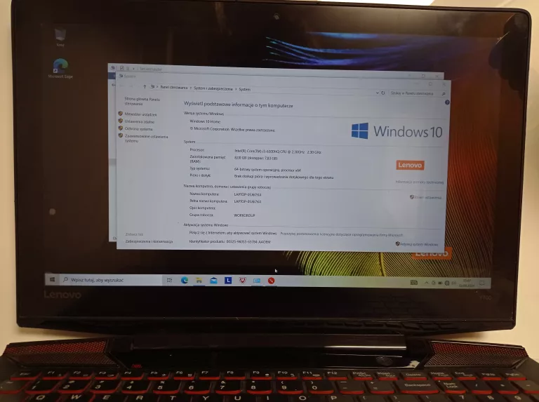 LAPTOP LENOVO IDEAPAD Y700-15ISK I5/8GB/WINDOWS 10