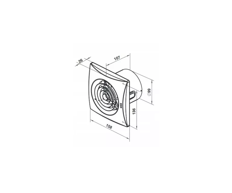 WENTYLATOR ŁAZIENKOWY VENTIKA D100QWC TIMER 100 MM