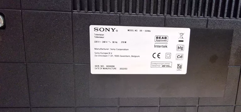 SMART TV LED SONY BRAVIA 55" GOOGLE TV 4K 120HZ GWAR. DO 01-2025R