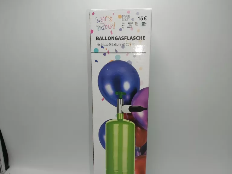 HEL DO BALONÓW BALLONGASFLASCHE 5 BALONÓW ŚREDNICA 20 CM KOMPLET