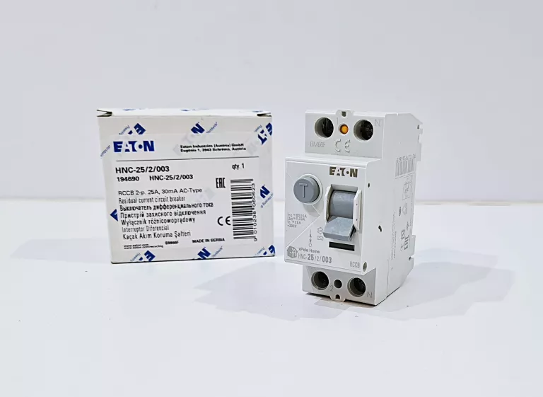 EATON WYŁĄCZNIK RÓŻNICOWOPRĄDOWY 2P 25A 30MA TYP AC HNC-25/2/003