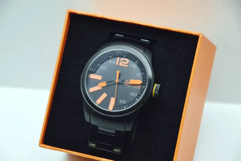 ZEGAREK MĘSKI HUGO BOSS ORANGE 1513051 CZARNA BRANSOLETA