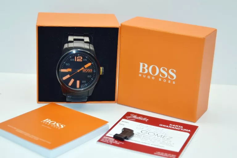 ZEGAREK MĘSKI HUGO BOSS ORANGE 1513051 CZARNA BRANSOLETA