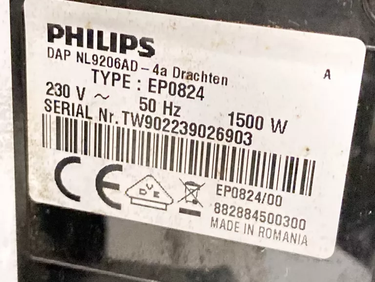 EKSPRES CIŚNIENIOWY AUTOMATYCZNY PHILIPS EP0824/00 1500 W / 15 BAR