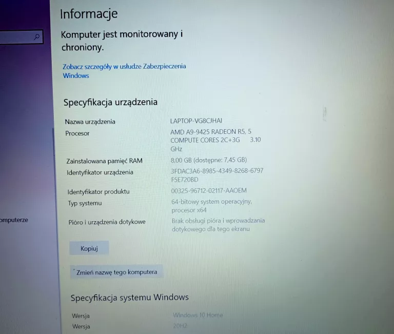LAPTOP ASUS F543BA-DM792T 8/256GB OPIS !!!!
