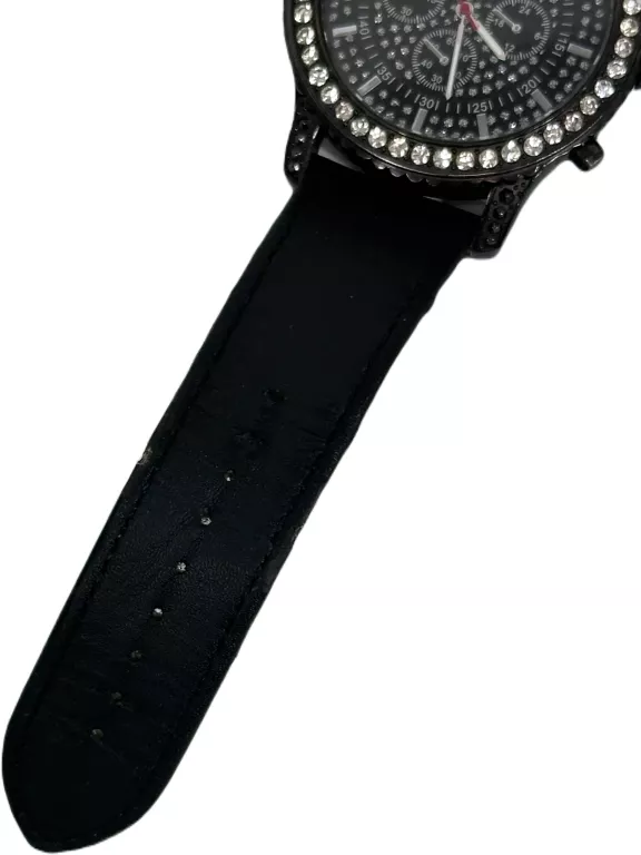 ELEGANCKI ZEGAREK DAMSKI CZARNY RIVER ISLAND Z CYRKONIAMI