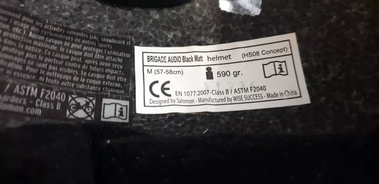 KASK SALOMON BRIGADE AUDIO BLACK MATT ROZMIAR 57-58