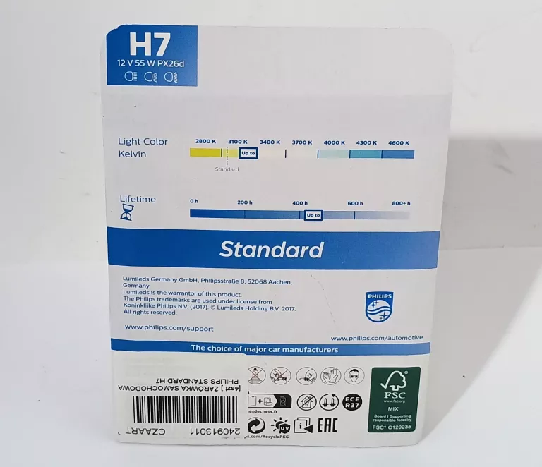 ŻARÓWKA SAMOCHODOWA PHILIPS STANDARD H7