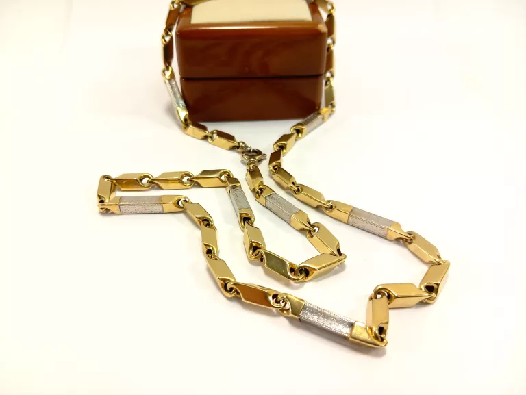 CIEKAWY ZŁOTY ŁAŃCUSZEK MĘSKI PR. 585 DŁUGOŚĆ - 66,5 CM SZER 4MM
