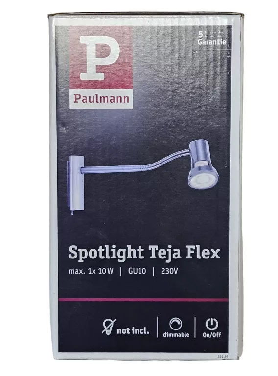 KINKIET NIKIEL NIKLOWY  SREBRNY PAULMANN TEJA SPOT LED MAX 10W