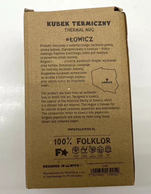 FOLKSTAR KUBEK TERMICZNY FOLK ŁOWICKI 350 ML