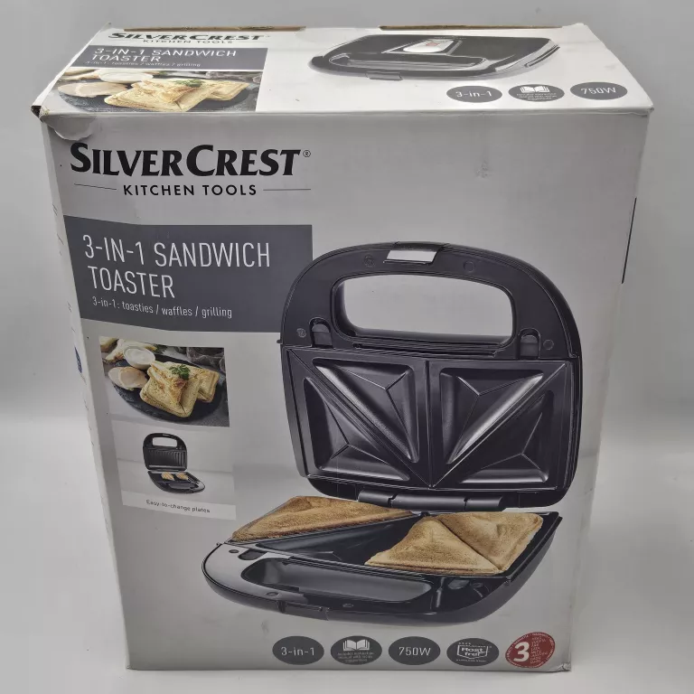 OPIEKACZ GRILL SANDWICZER GORFOWNICA SILVERCREST 3W1 750W