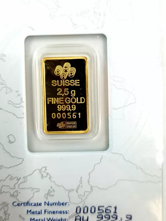 ZŁOTA SZTABKA 2,5G 999,9 AUSTRALIA 1851