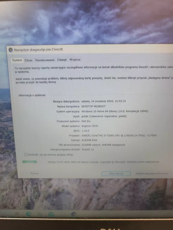 LAPTOP DELL INSPIRON P75F I5-7200U 8 GB RAM 256 GB SSD + ZASILACZ + TORBA