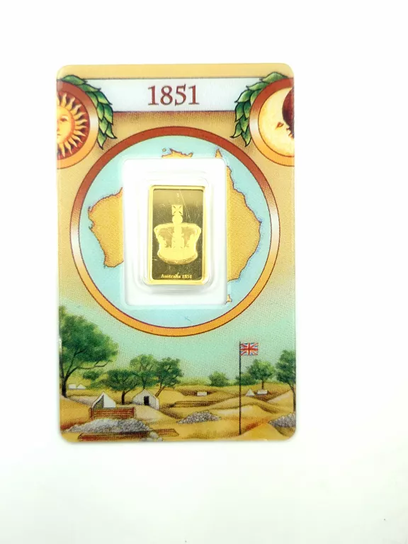 ZŁOTA SZTABKA 2,5G 999,9 AUSTRALIA 1851