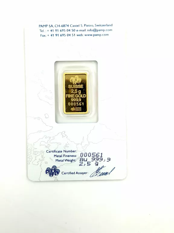 ZŁOTA SZTABKA 2,5G 999,9 AUSTRALIA 1851