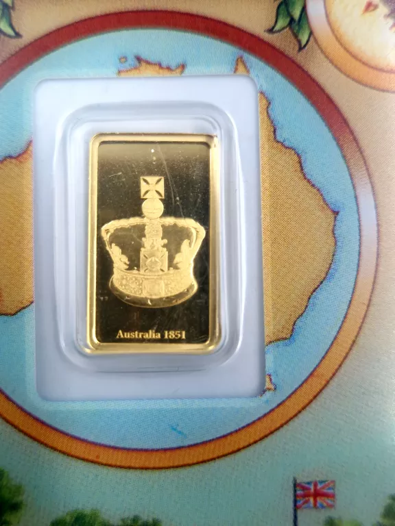 ZŁOTA SZTABKA 2,5G 999,9 AUSTRALIA 1851
