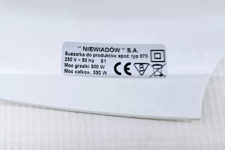SUSZARKA DO GRZYBÓW NIEWIADOW TYP 970 W PUD