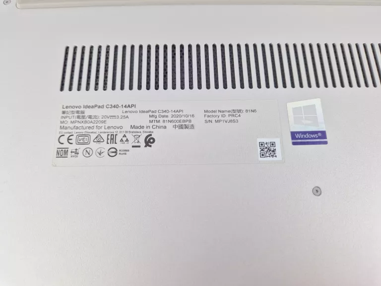 LAPTOP LENOVO IDEAPAD C340-14API AMD ATHLON 300U 4/128GB 14"
