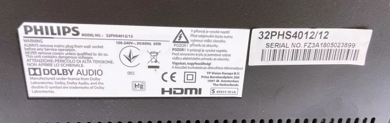 TELEWIZOR LED PHILIPS 32PHS4012/12 32" + PILOT