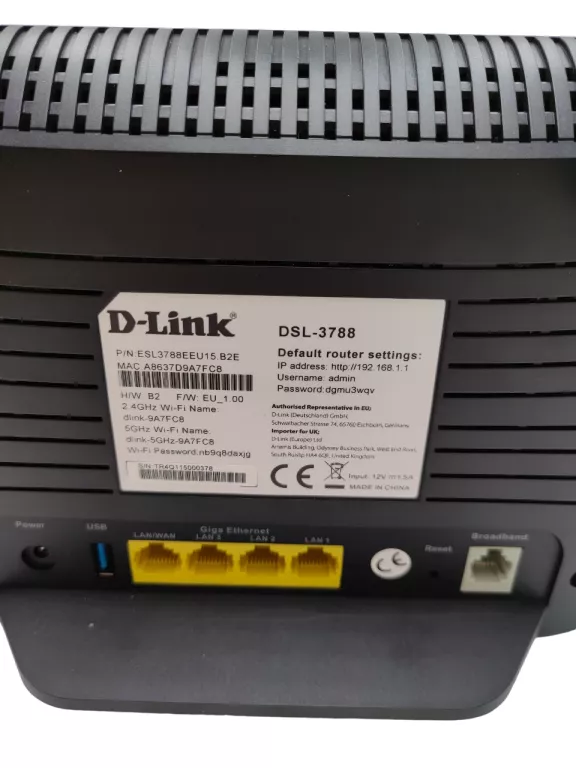 D-LINK DSL-3788 AC1200 GIGABIT VDSL2 MODEM ROUTER
