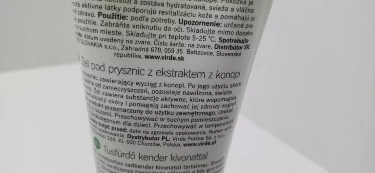 VIRDE ŻEL POD PRYSZNIC Z EKSTRAKTEM Z KONOPI 200 ML