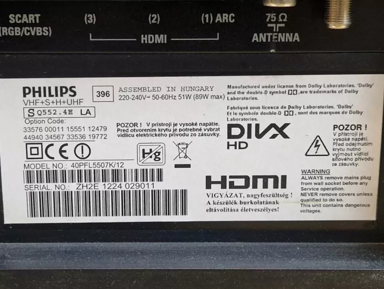 TELEWIZOR PHILIPS 40PFL5507K 12 + PILOT