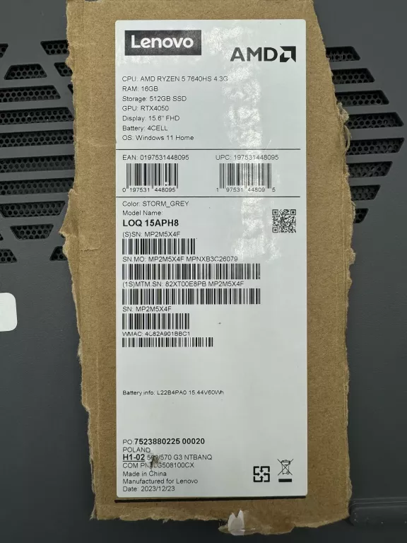 LAPTOP LENOVO LOQ 15APH8