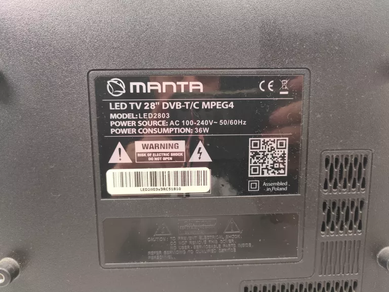LED TV MANTA 28 CALI LED2803 BRAK PILOTA