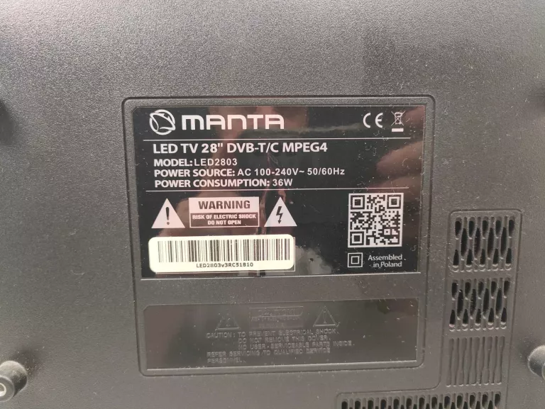 LED TV MANTA 28 CALI LED2803 BRAK PILOTA