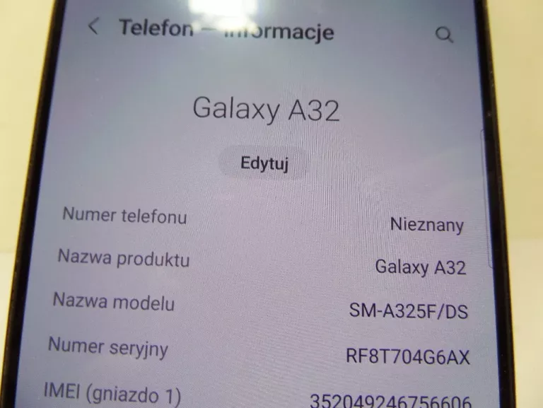 TELEFON SAMSUNG A32 PUDEŁKO ZASTĘPCZE BEZ OPERATORA