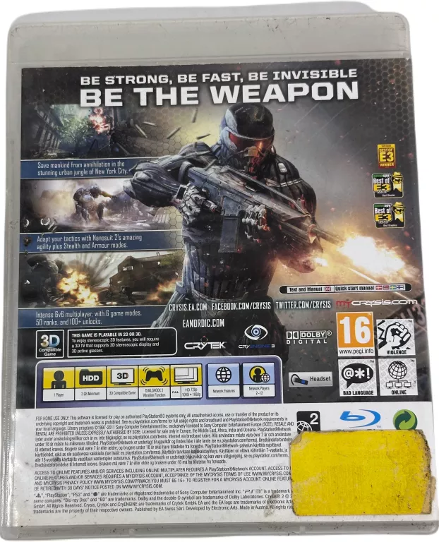 GRA AKCJI NA KOSNOLĘ PLAYSTATION 3 CRISIS 2 PS3