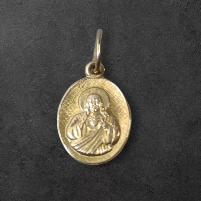 DWUSTRONNY ZŁOTY MEDALIK JEZUS / MARYJA 585 1,26G