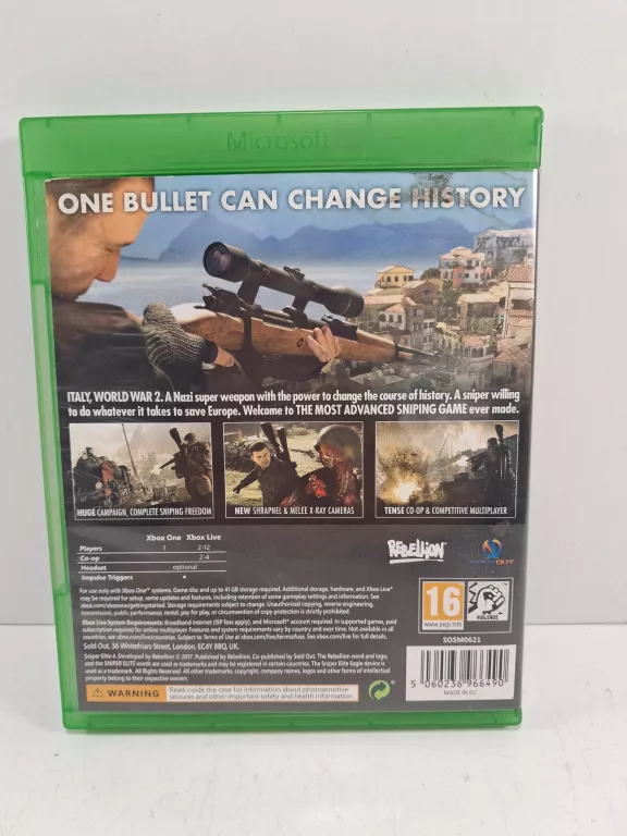 GRA XBOX ONE SNIPER ELITE 4