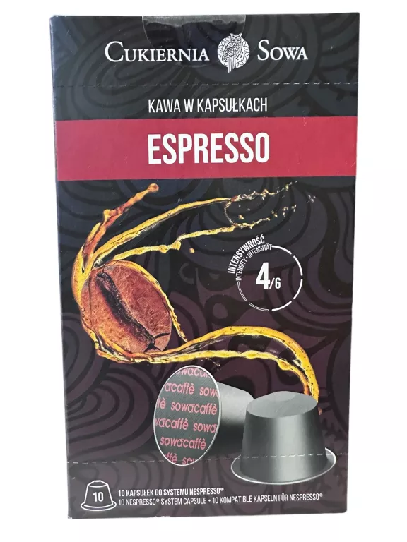 KAPSUŁKI NESPRESSO CUKIERNIA SOWA ESPRESSO 10SZT