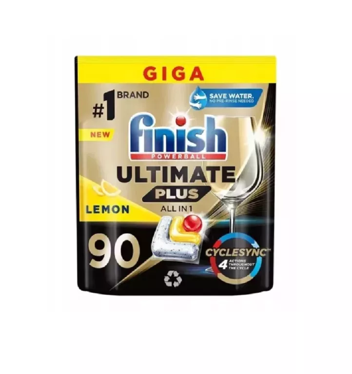 FINISH POWER ULTIMATE PLUS ALL IN ONE 90 SZT KAPSUŁKI DO ZMYWARKI - LEMON