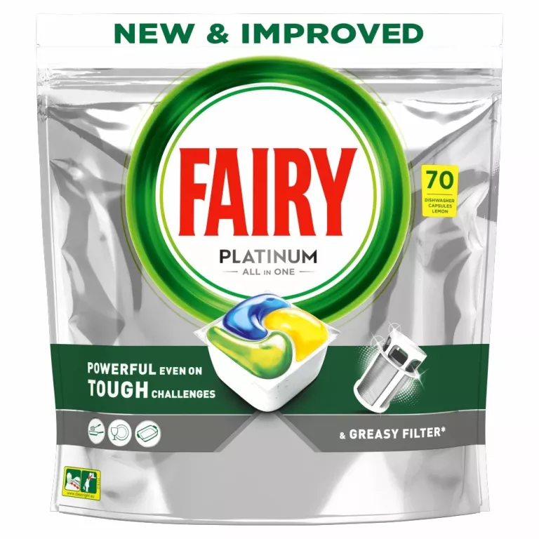 FAIRY PLATINUM CYTRYNA TABLETKI DO ZMYWARKI ALL IN ONE, TABLETEK 70 SZT.