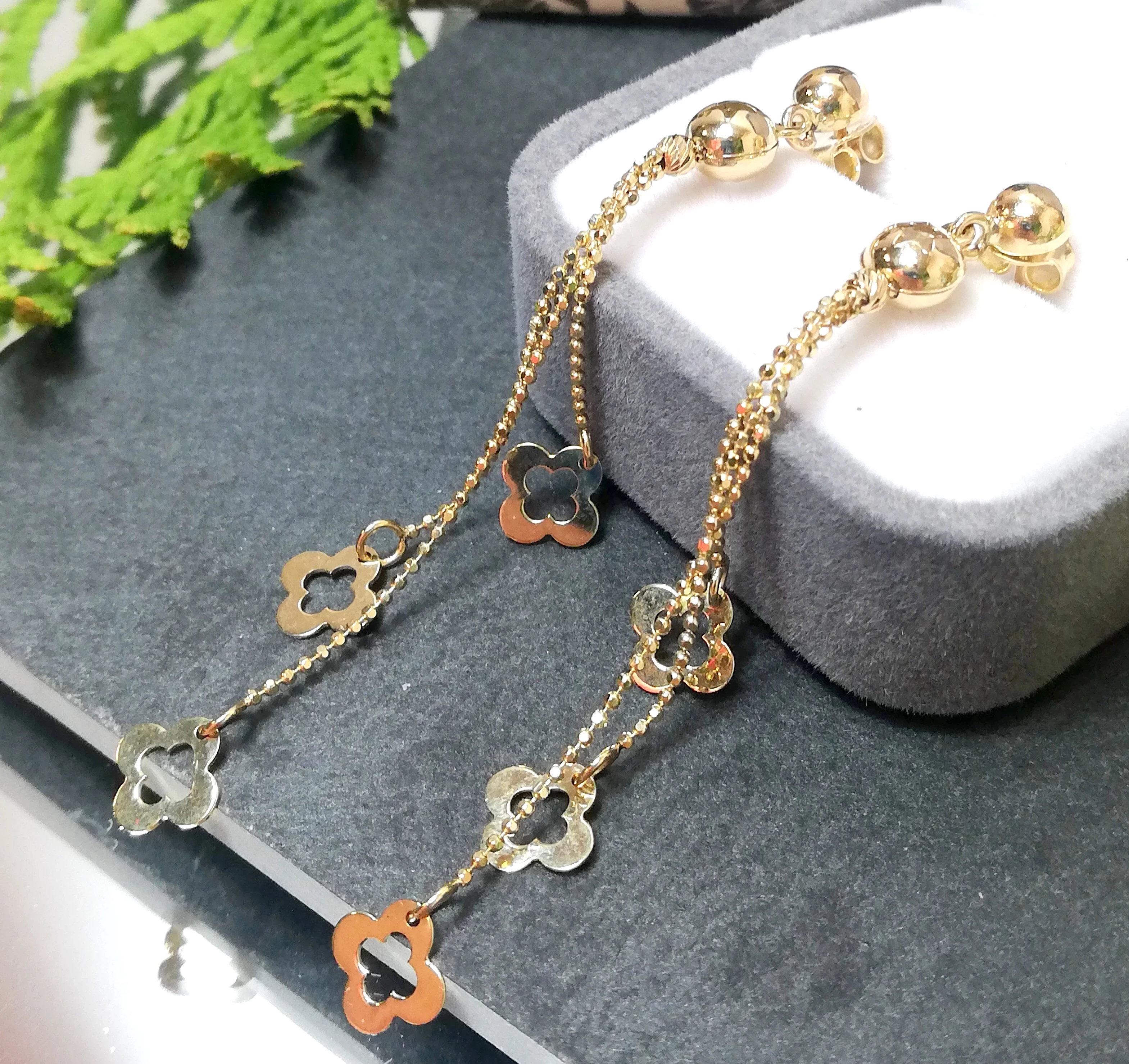 zlote-kolczyki-sztyft-wiszace-kwiatki-353gr-585-dl65cm-j-stan-11323-2