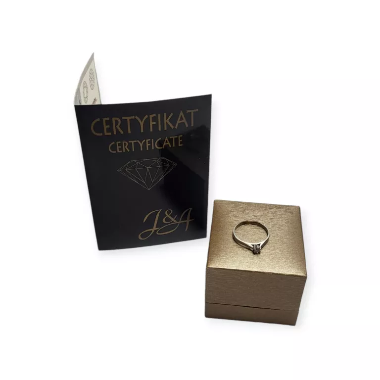 PIĘKNY ZŁOTY PIERŚCIONEK Z DIAMENTEM 1,68G 585 R.14