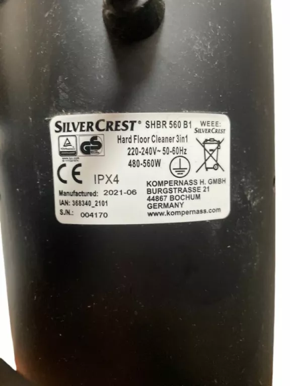 MOP ELEKTRYCZNY SHBR 560 B1, 3-W-1 SILVERCREST