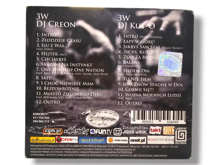CD - TRZECI WYMIAR - ZŁODZIEJE CZASU RAP HIP-HOP 2009