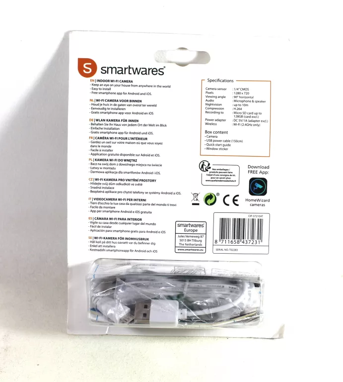 WEWNĘTRZNA KAMERA WI-FI SMARTWARES CIP-37210AT