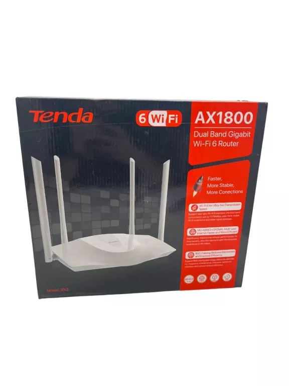 ROUTER TENDA RX3 WI-FI 6 AX1800 DUALBAND GIGABIT