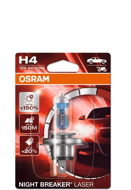 OSRAM NIGHT BREAKER LASER +150% H4 12V BLISTER